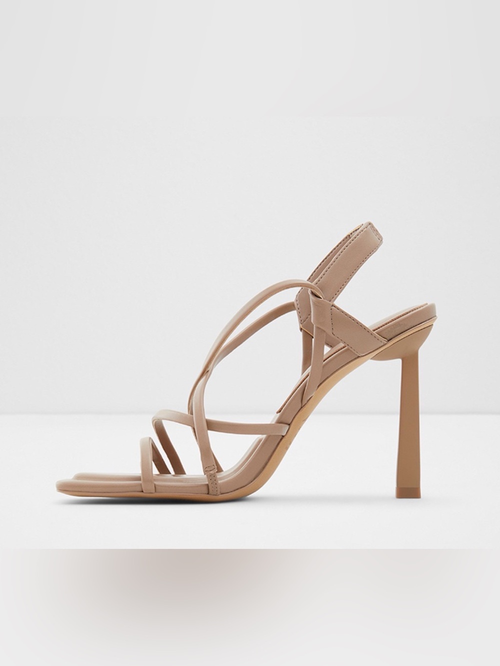 Aldo Strappy Slingback Heeled Sandal in Nude